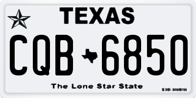TX license plate CQB6850
