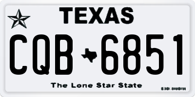 TX license plate CQB6851