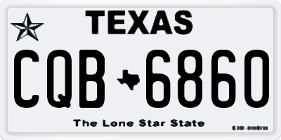 TX license plate CQB6860