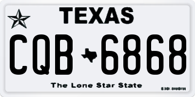 TX license plate CQB6868