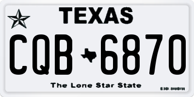 TX license plate CQB6870