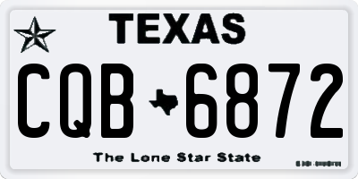 TX license plate CQB6872