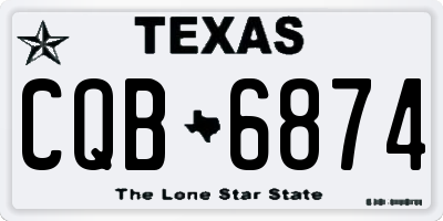 TX license plate CQB6874