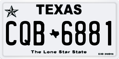 TX license plate CQB6881