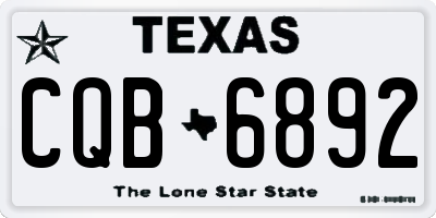 TX license plate CQB6892