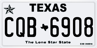 TX license plate CQB6908