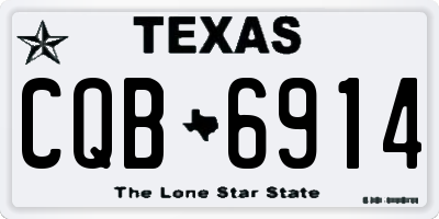TX license plate CQB6914