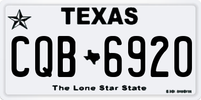 TX license plate CQB6920