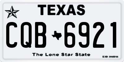 TX license plate CQB6921