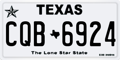 TX license plate CQB6924