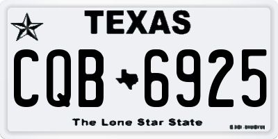 TX license plate CQB6925