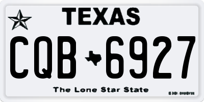 TX license plate CQB6927