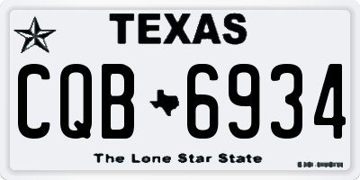 TX license plate CQB6934