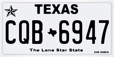 TX license plate CQB6947