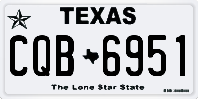 TX license plate CQB6951