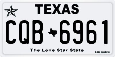 TX license plate CQB6961