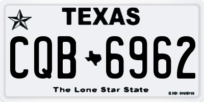 TX license plate CQB6962
