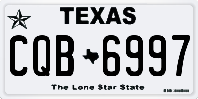 TX license plate CQB6997