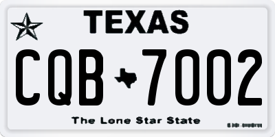 TX license plate CQB7002