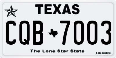 TX license plate CQB7003