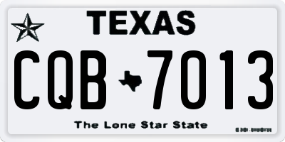 TX license plate CQB7013