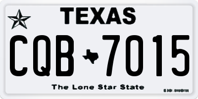 TX license plate CQB7015