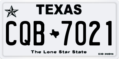 TX license plate CQB7021