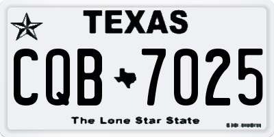 TX license plate CQB7025
