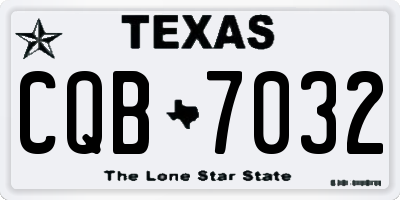 TX license plate CQB7032