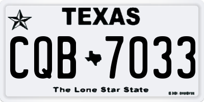 TX license plate CQB7033