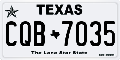 TX license plate CQB7035