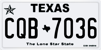 TX license plate CQB7036