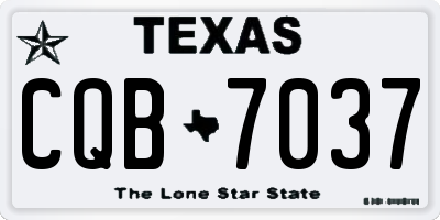 TX license plate CQB7037