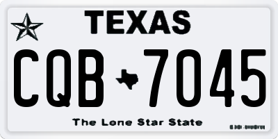 TX license plate CQB7045