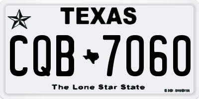 TX license plate CQB7060