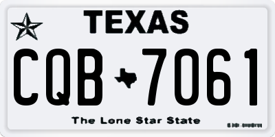 TX license plate CQB7061