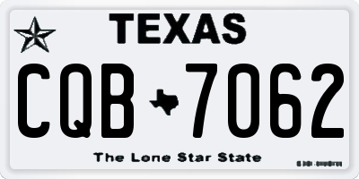 TX license plate CQB7062