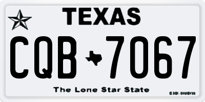 TX license plate CQB7067