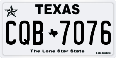 TX license plate CQB7076