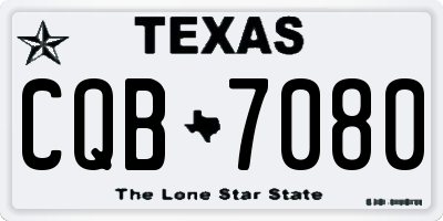 TX license plate CQB7080