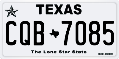 TX license plate CQB7085