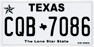 TX license plate CQB7086