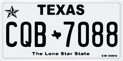 TX license plate CQB7088