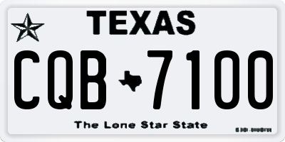 TX license plate CQB7100