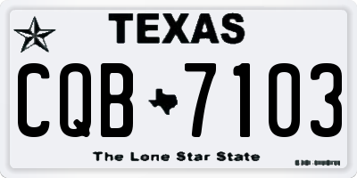 TX license plate CQB7103