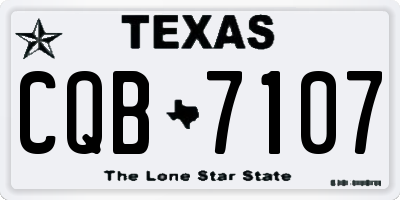 TX license plate CQB7107