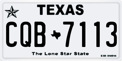 TX license plate CQB7113