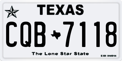TX license plate CQB7118