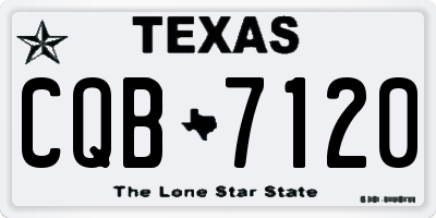 TX license plate CQB7120