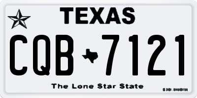 TX license plate CQB7121